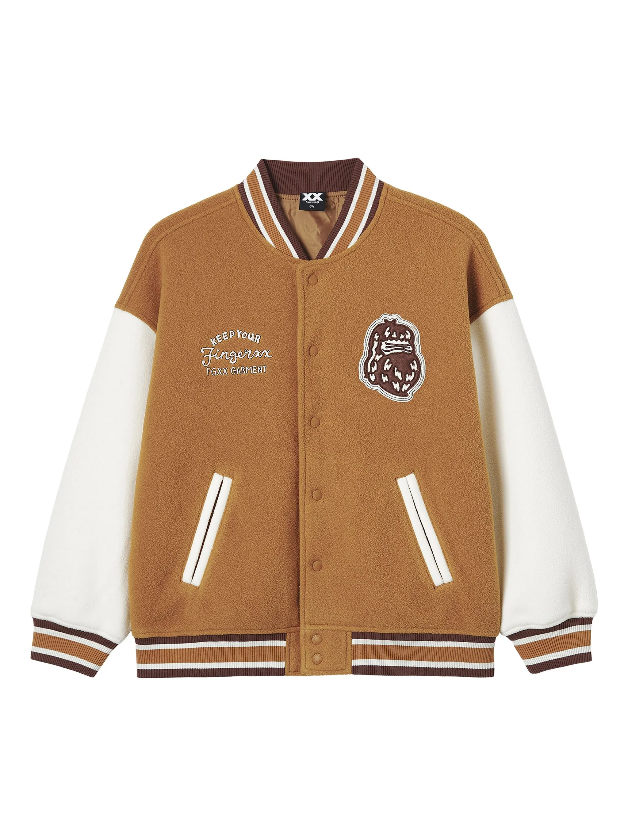 

Жакет в полоску с аппликацией Fingercroxx, коричневый