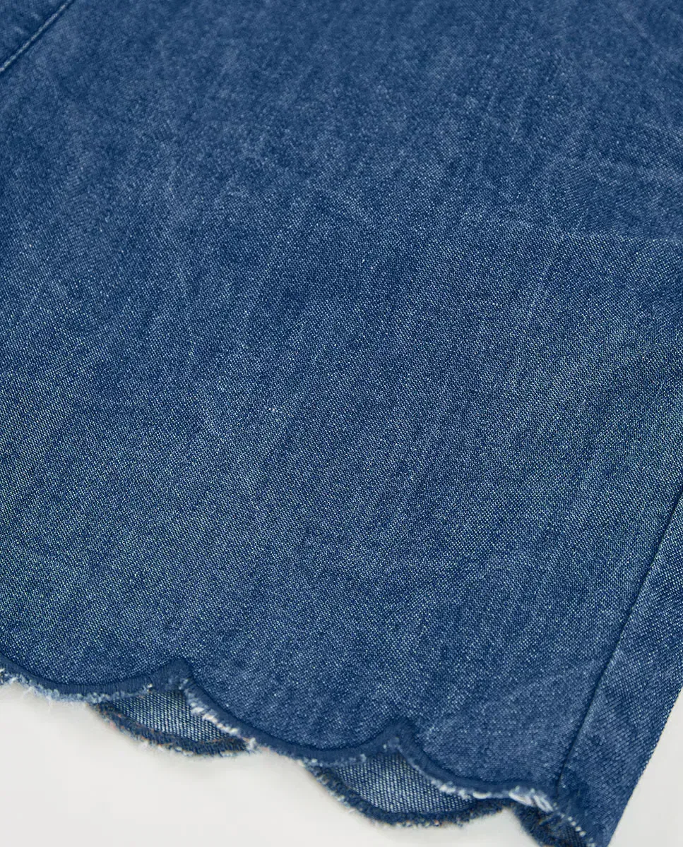 Детские шорты для девочек джинсовые Boboli, Denim — фото 4