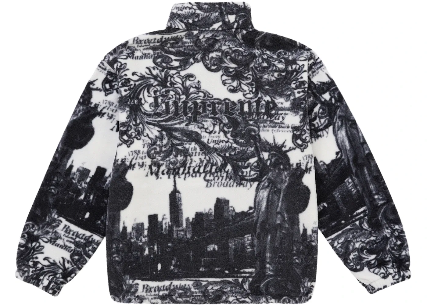 Мужская флисовая куртка с принтом Jacket Supreme, White — фото 2