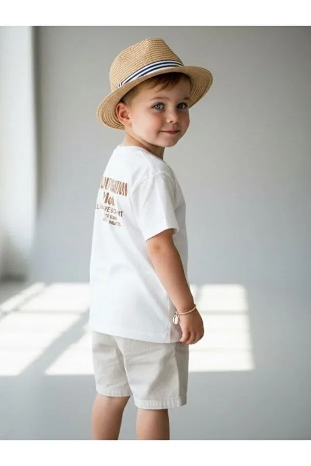Детская футболка для мальчиков хлопковая Chill Out Written Zekids, White — фото 4