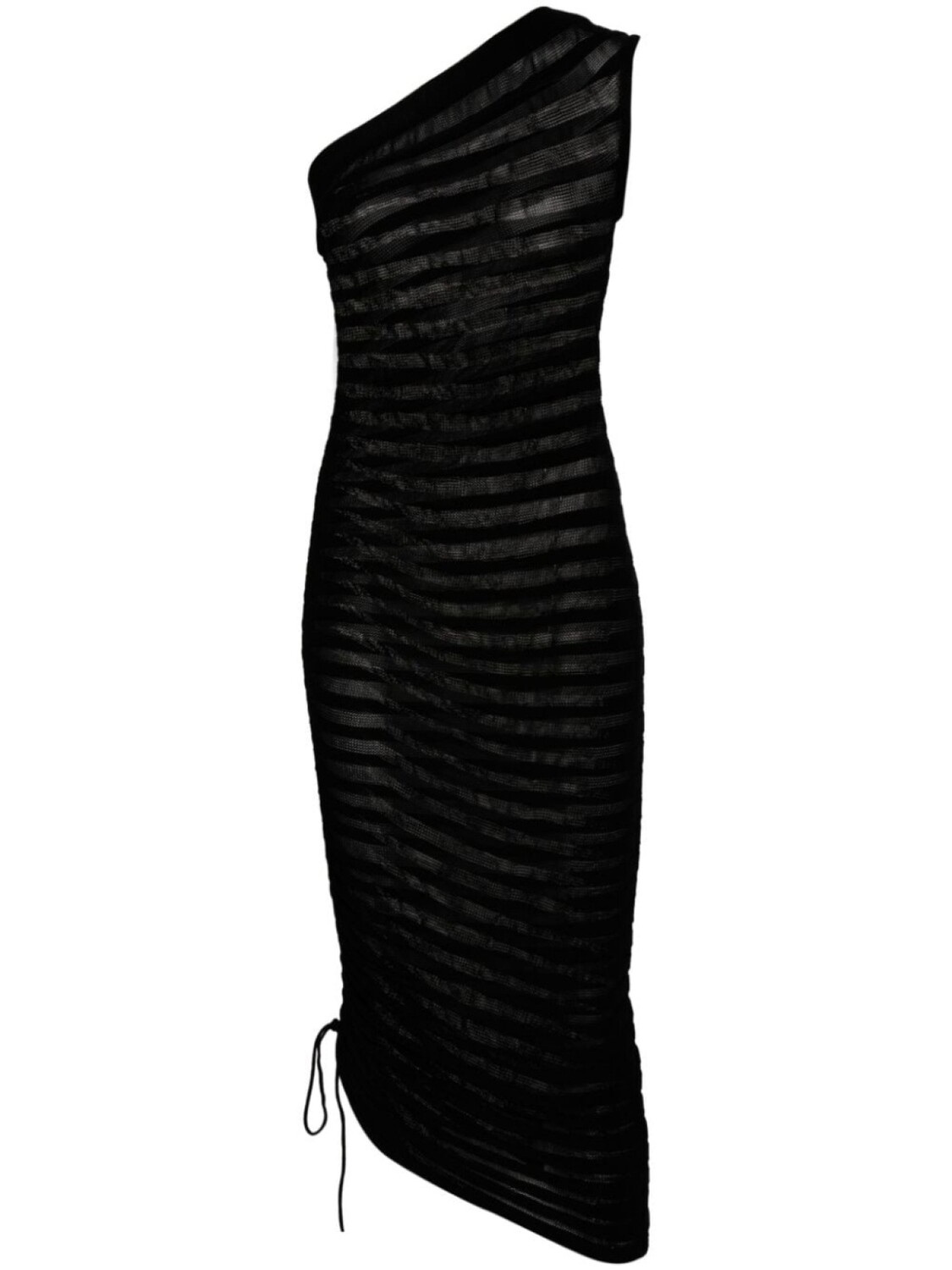 

Alaïa асимметричное платье миди, черный