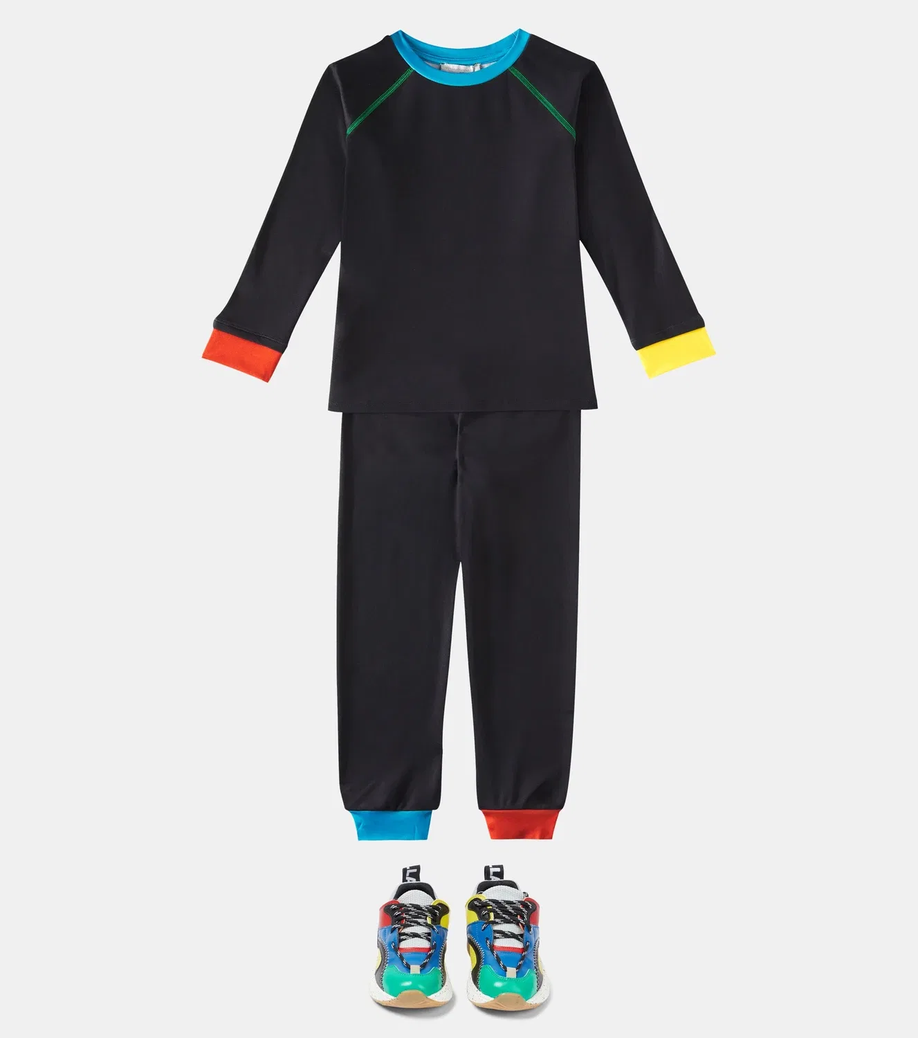 Комплект из джерси-свитшота и спортивных штанов Stella Mccartney Kids, черный — фото 2