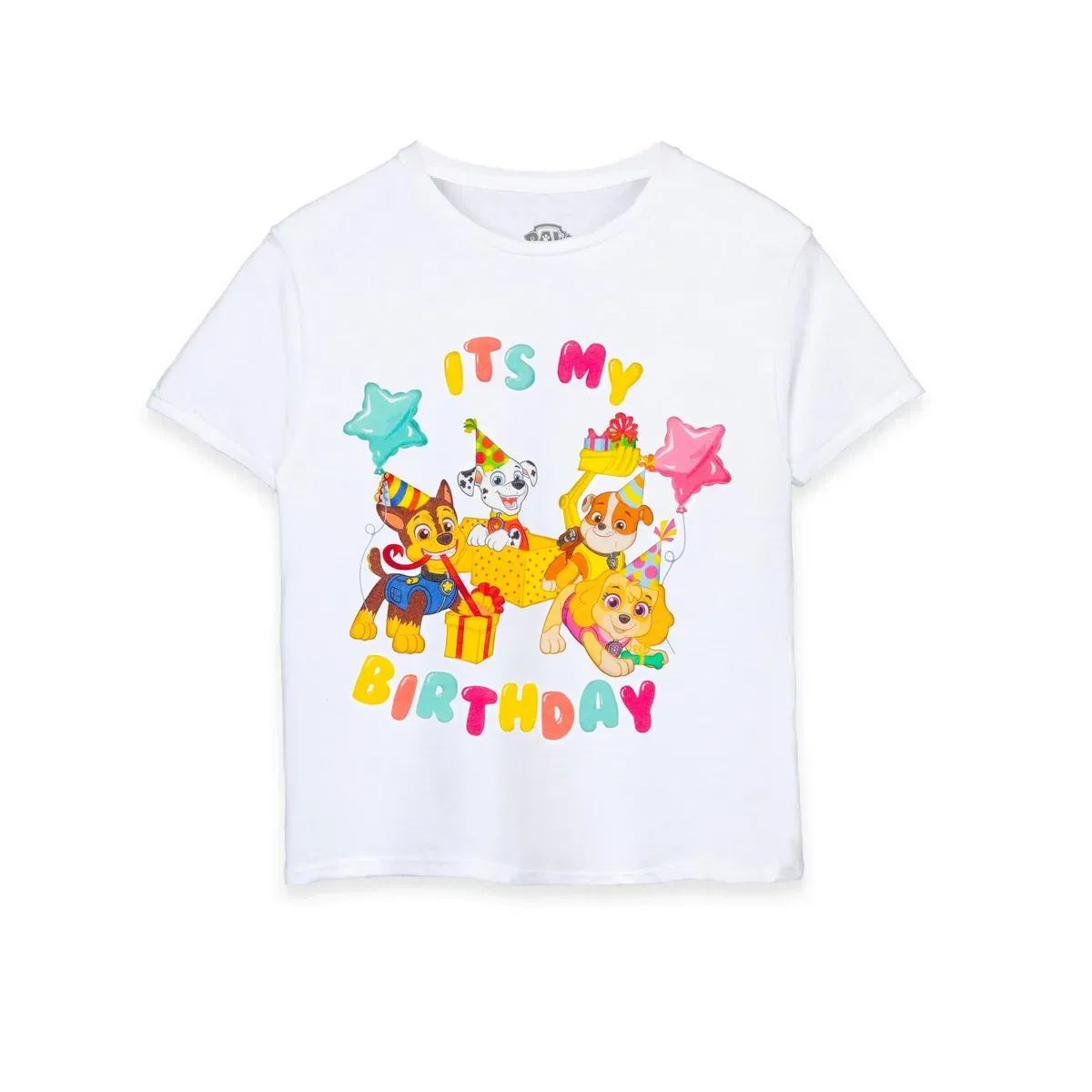 Детская футболка с коротким рукавом с принтом It'S My Birthday Paw Patrol, White