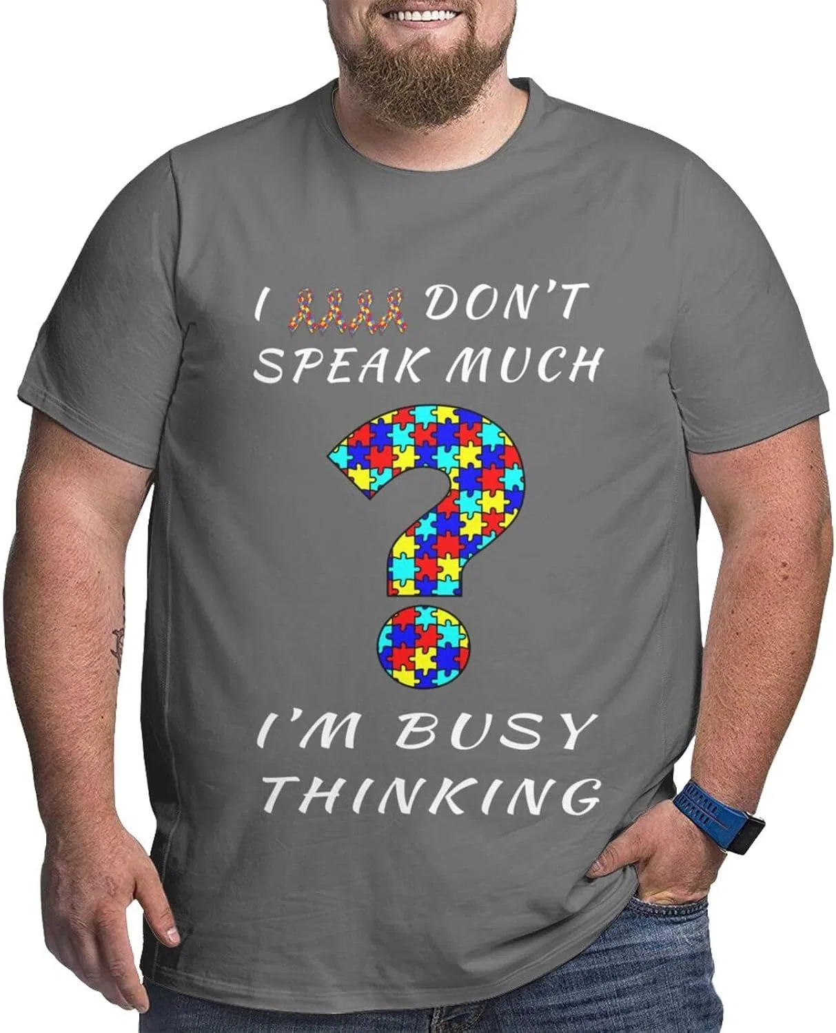 Мужская футболка с длинным рукавом Autism Awareness, тёмно-серый