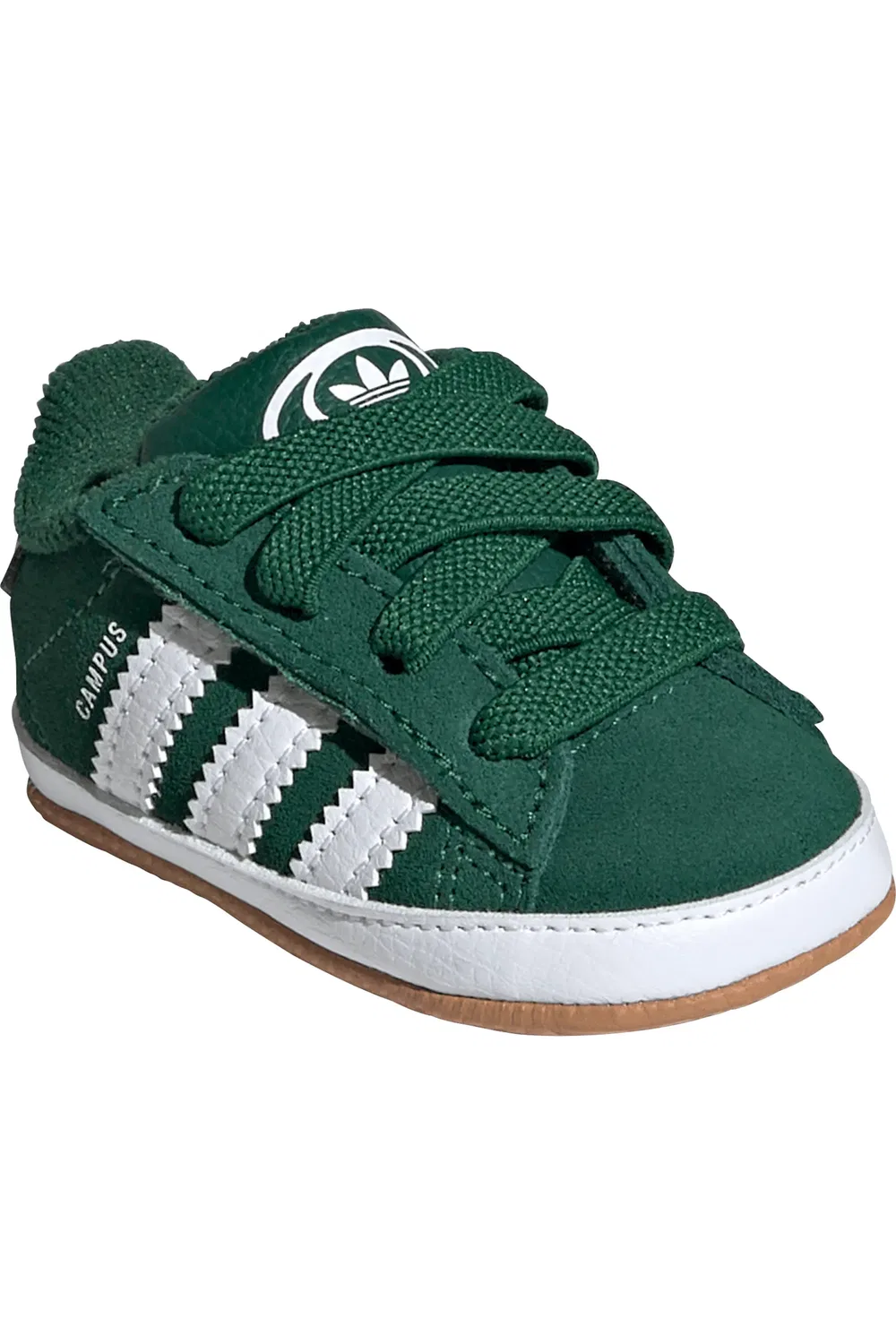Детские кеды с застежкой-липучкой Campus 00s Crib Shoe adidas, Dark Green/White/Gum