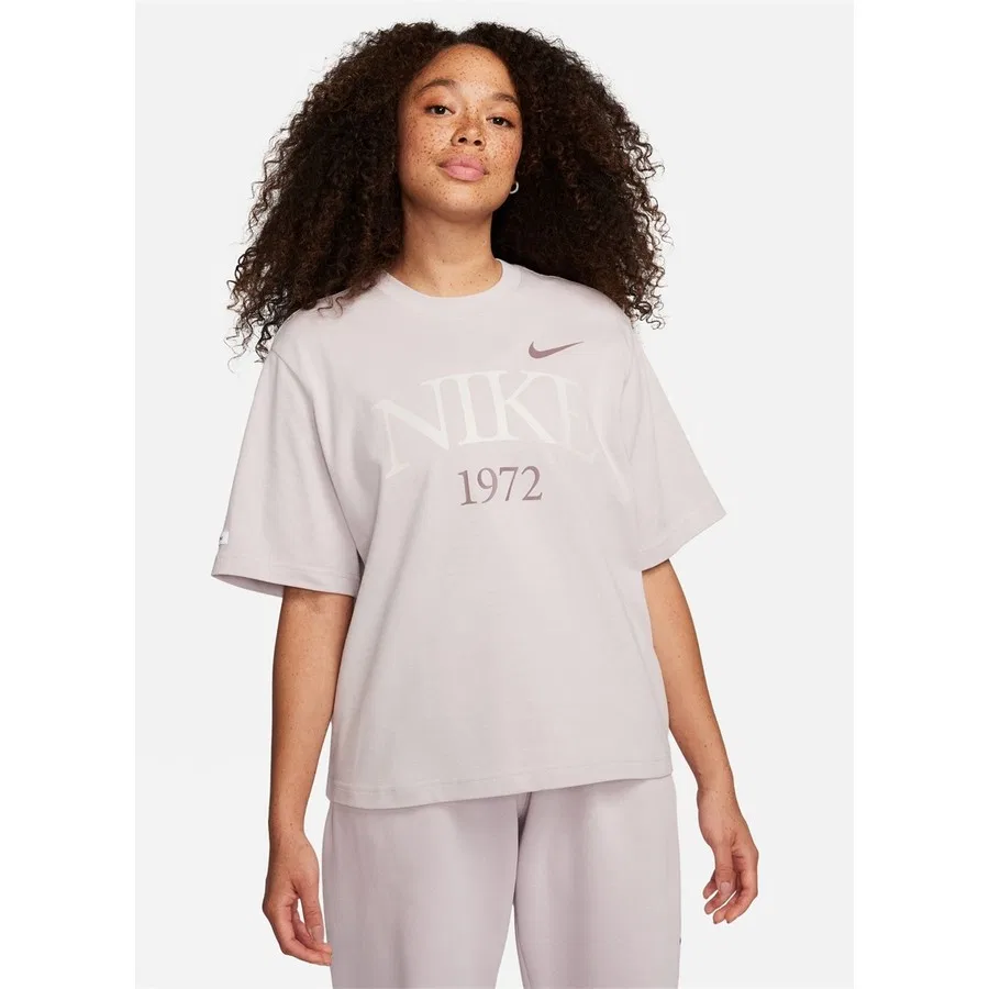 Женская футболка с коротким рукавом Nsw Tee Classics Boxy Nike, XS, Светло-серый