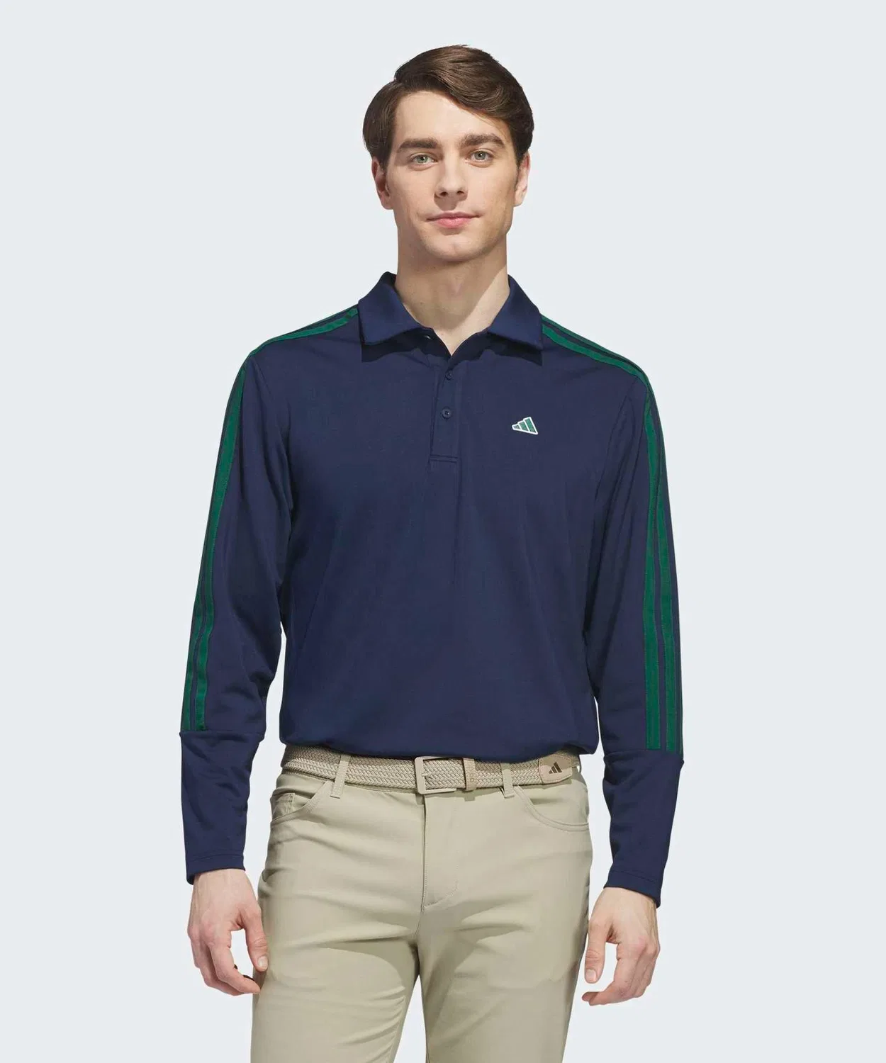 Мужской поло с длинным рукавом свободный крой Adidas, Navy