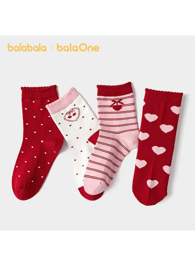 Носки детские хлопковые с жаккардовым узором 4 пары Balabala, красный
