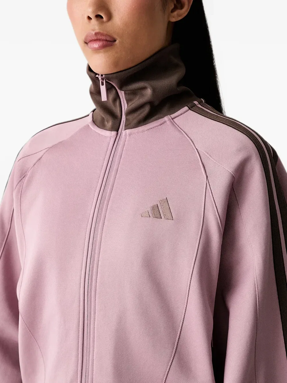 Куртка с логотипом-вышивкой и боковыми полосками Adidas, розовый — фото 4