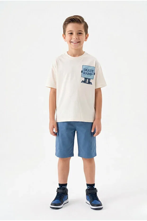 Детская футболка с принтом Skate men's t-shirt - ecru Escabel, Ecru
