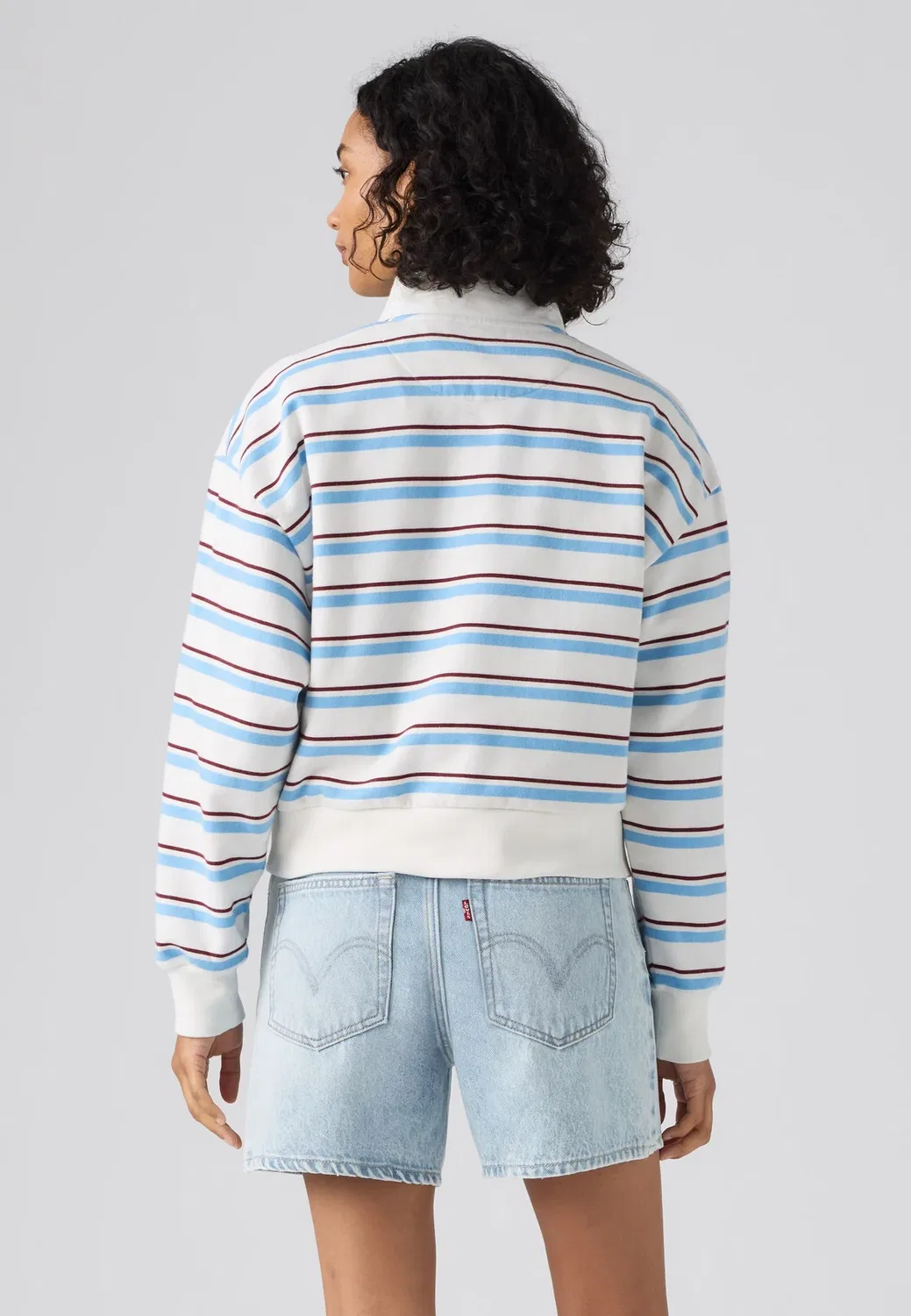 Повседневная толстовка на молнии до середины груди Levi'S, Ruby Stripe Alaskan Blue — фото 2