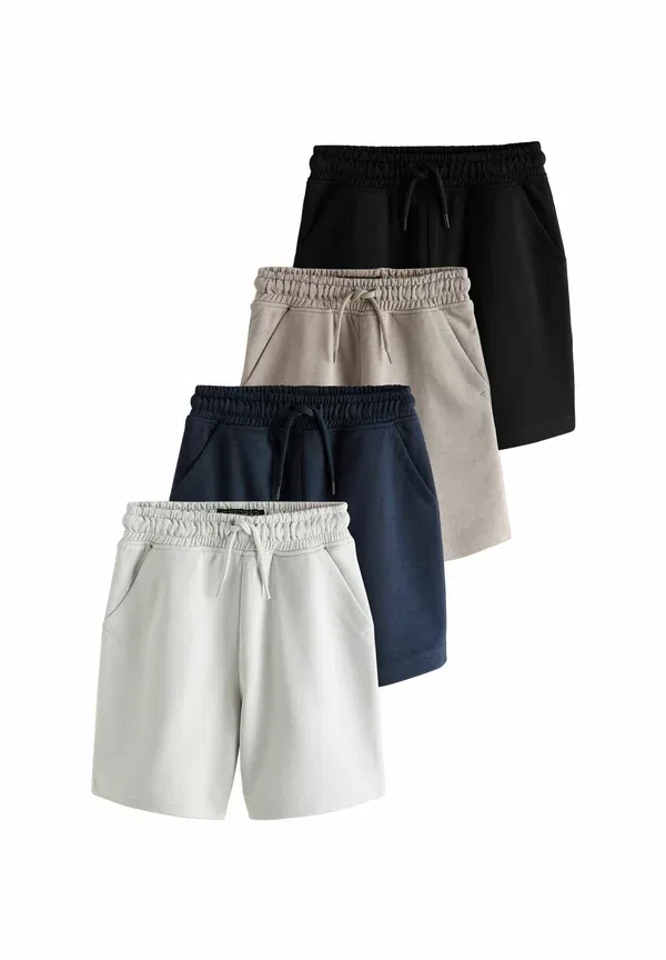 Комплект из 4 шорт, хлопок, Sporty fit, Next, Grey, Cement, Navy, черный/темно-синий/серый