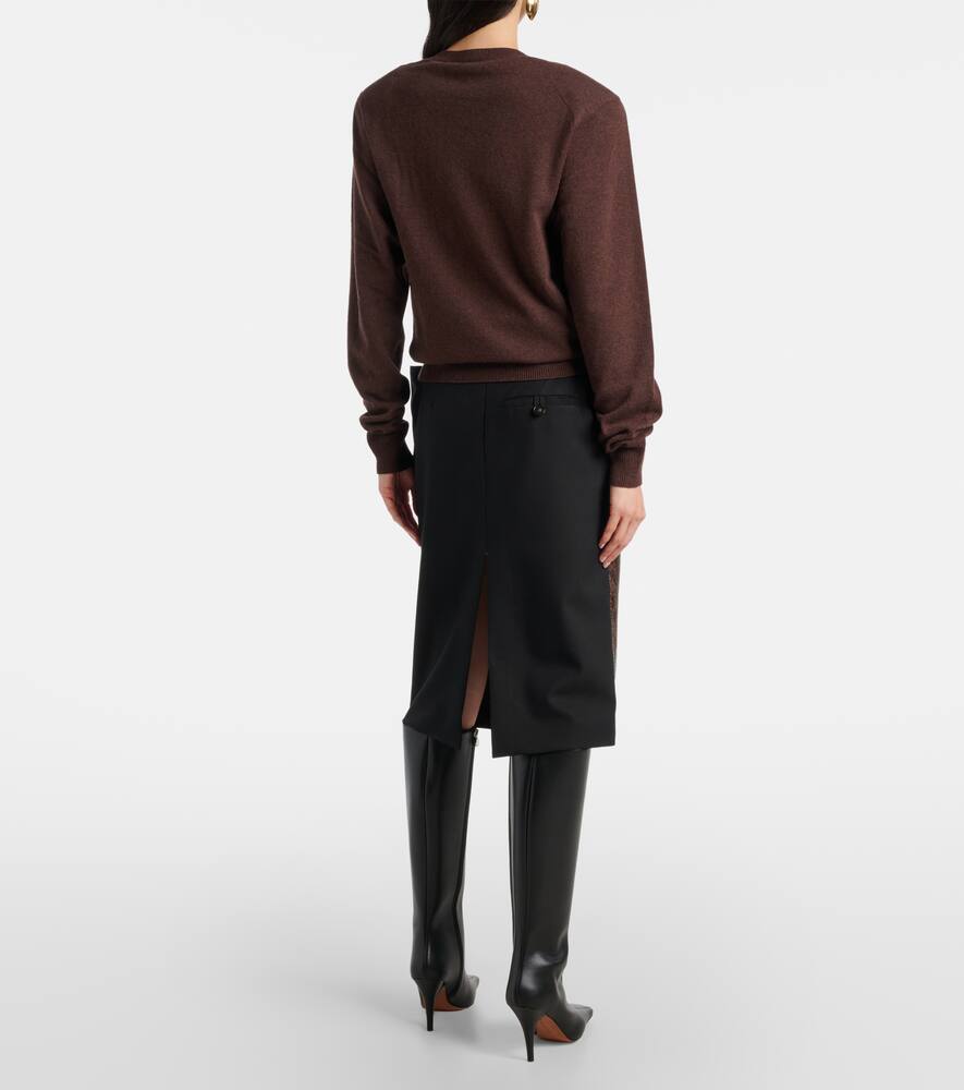 Кашемировый и шерстяной свитер Stella McCartney, Chocolate Brown — фото 3