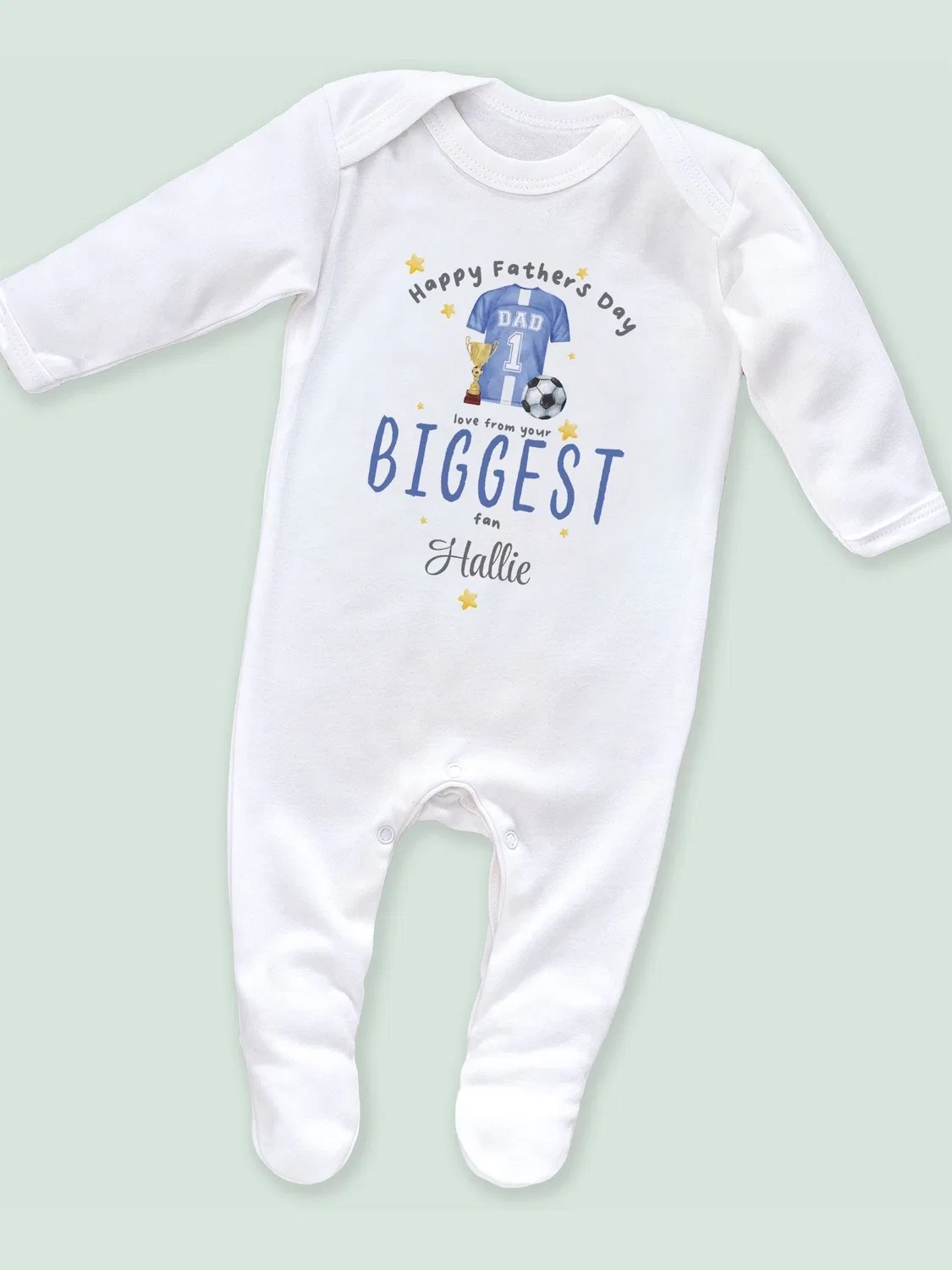 Слип персонализированный Footy Sleepsuit Little Years, белый — фото 2