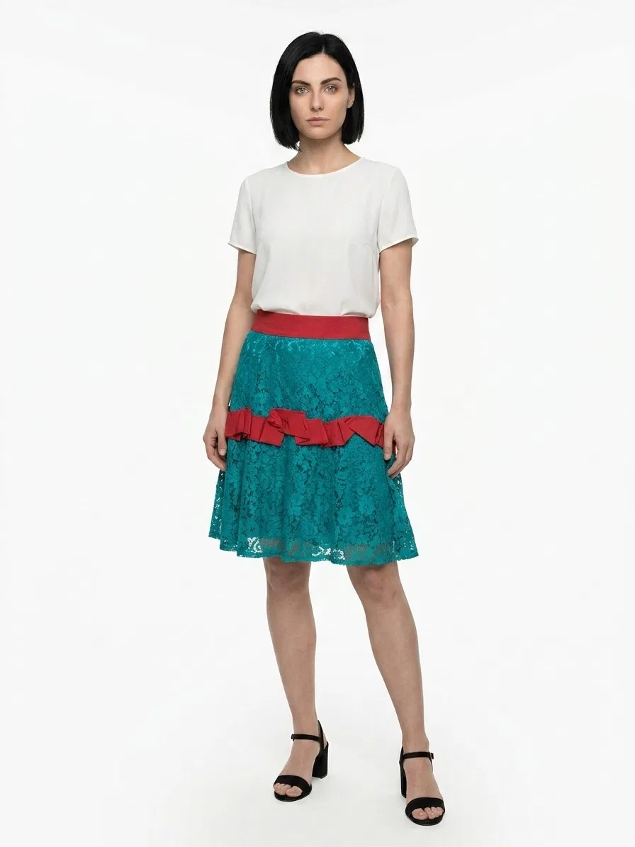 Женская юбка-миди с двуцветным дизайном Bicolor Elastane Midi Skirt Dolce & Gabbana, Bicolor