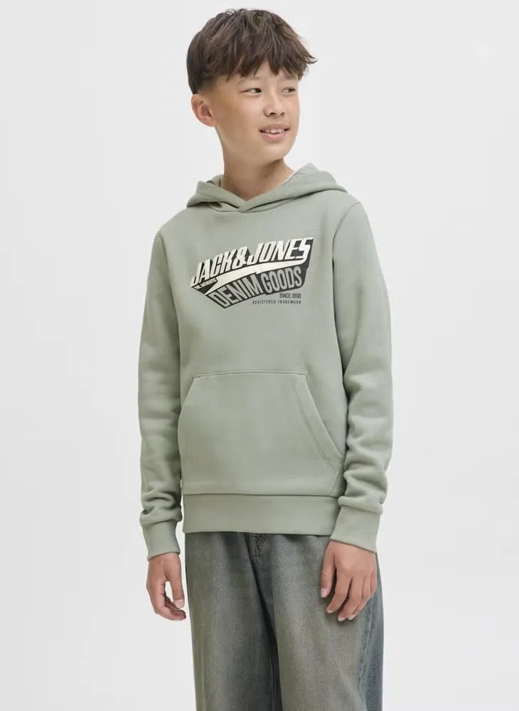 Худи с логотипом Logo Jack & Jones Junior, зеленый — фото 3