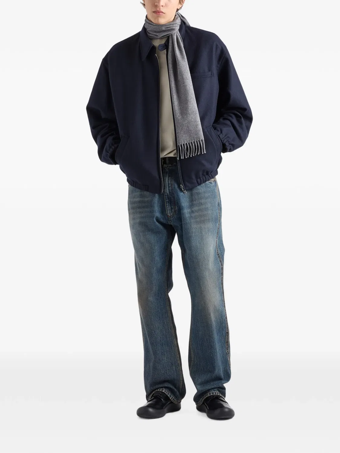Куртка-блузон Re-Wool синего цвета Prada, синий — фото 4