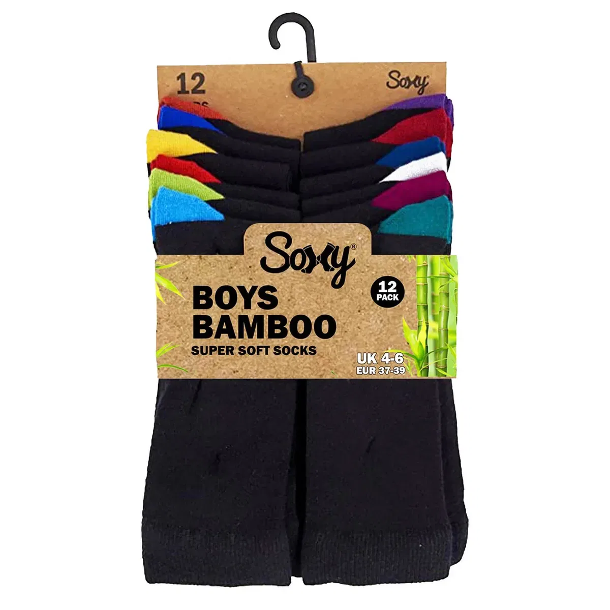 Комплект контрастных дышащих носков из бамбука Soxy, Black — фото 2