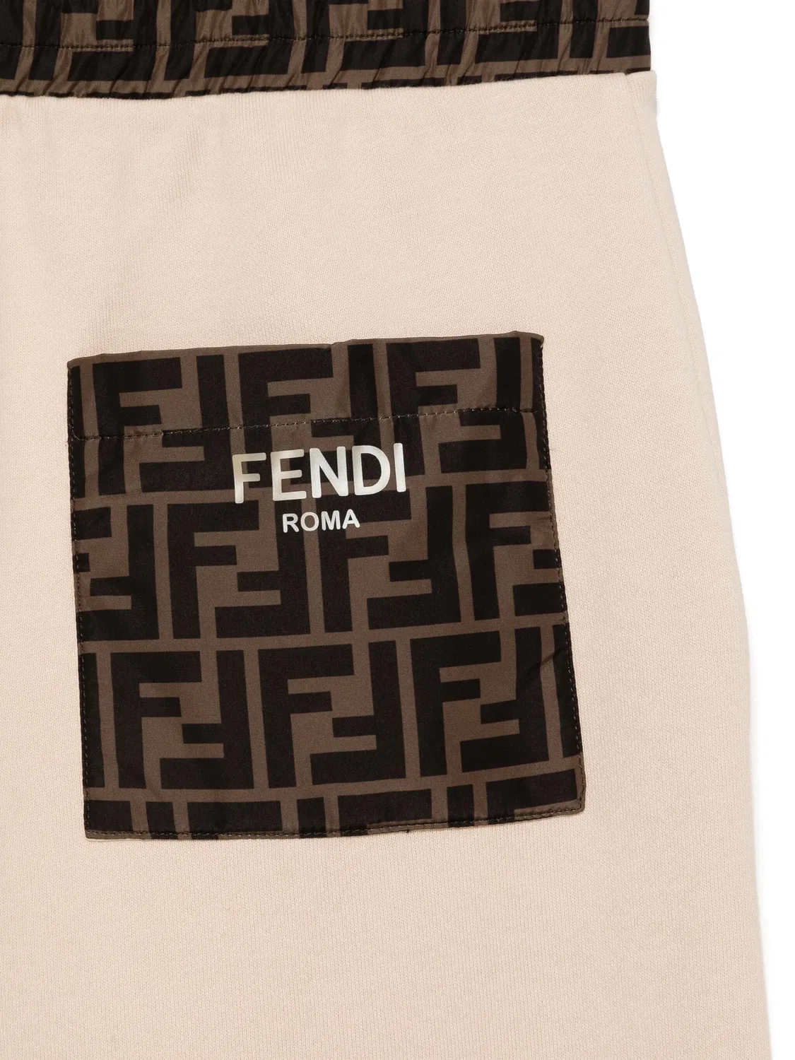Брюки-треники с мотивом FF FENDI, светло-бежевый — фото 2