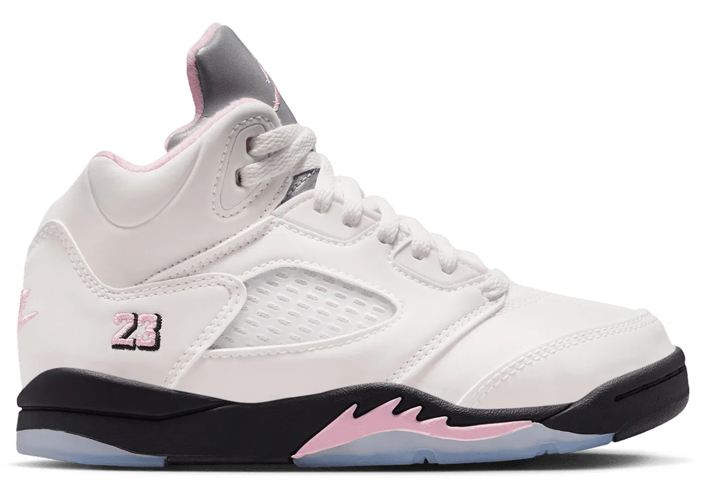 Детские кроссовки с ретро-дизайном Jordan 5 Retro Jordan, White/Medium Soft Pink/Black