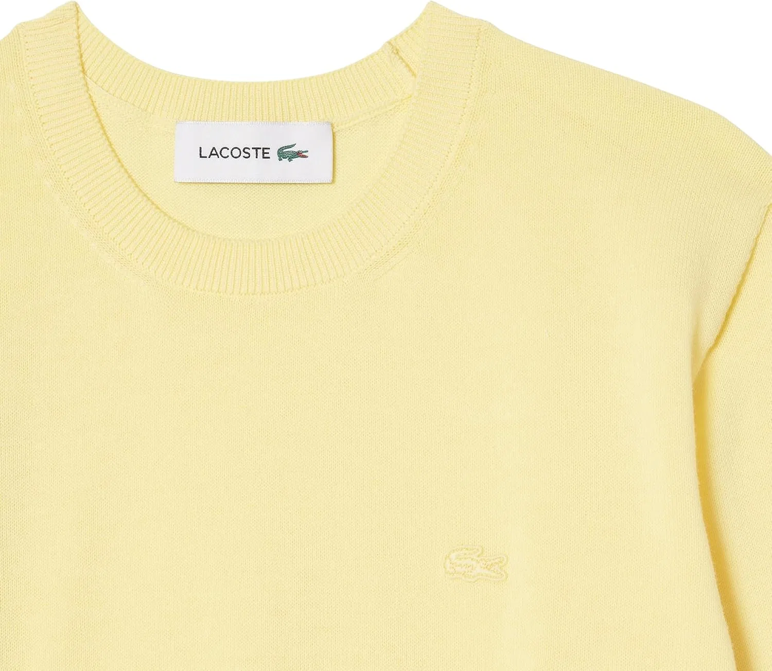 Женский пуловер с кружевными акцентами Lacoste, жёлтый — фото 2