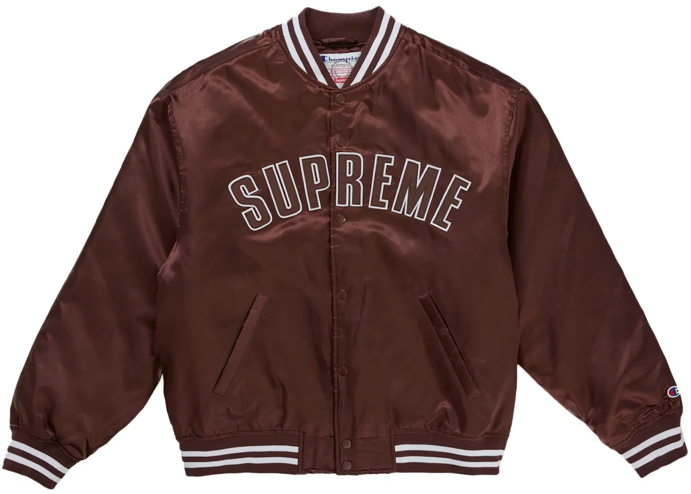 Мужская куртка-бомбер из сатина с принтом Supreme Champion Jacket, Brown