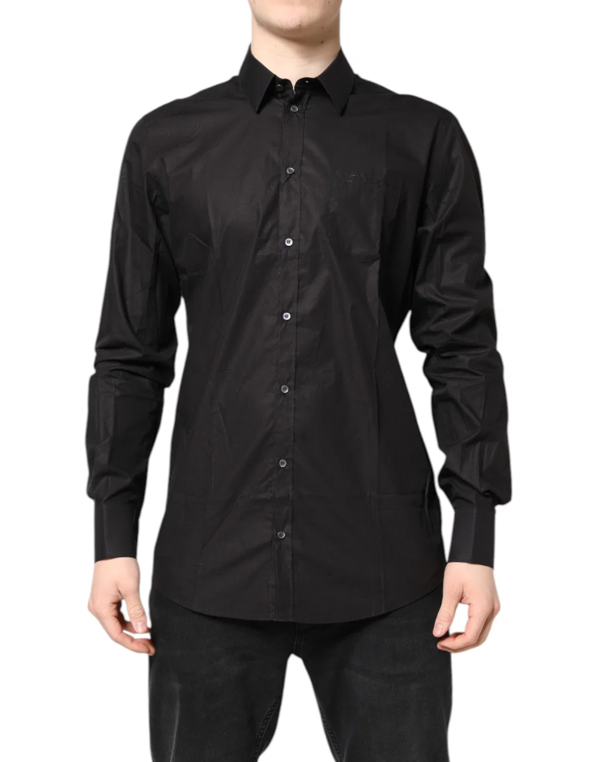 Мужская рубашка классическая с длинным рукавом GOLD Dolce & Gabbana, Black — фото 2