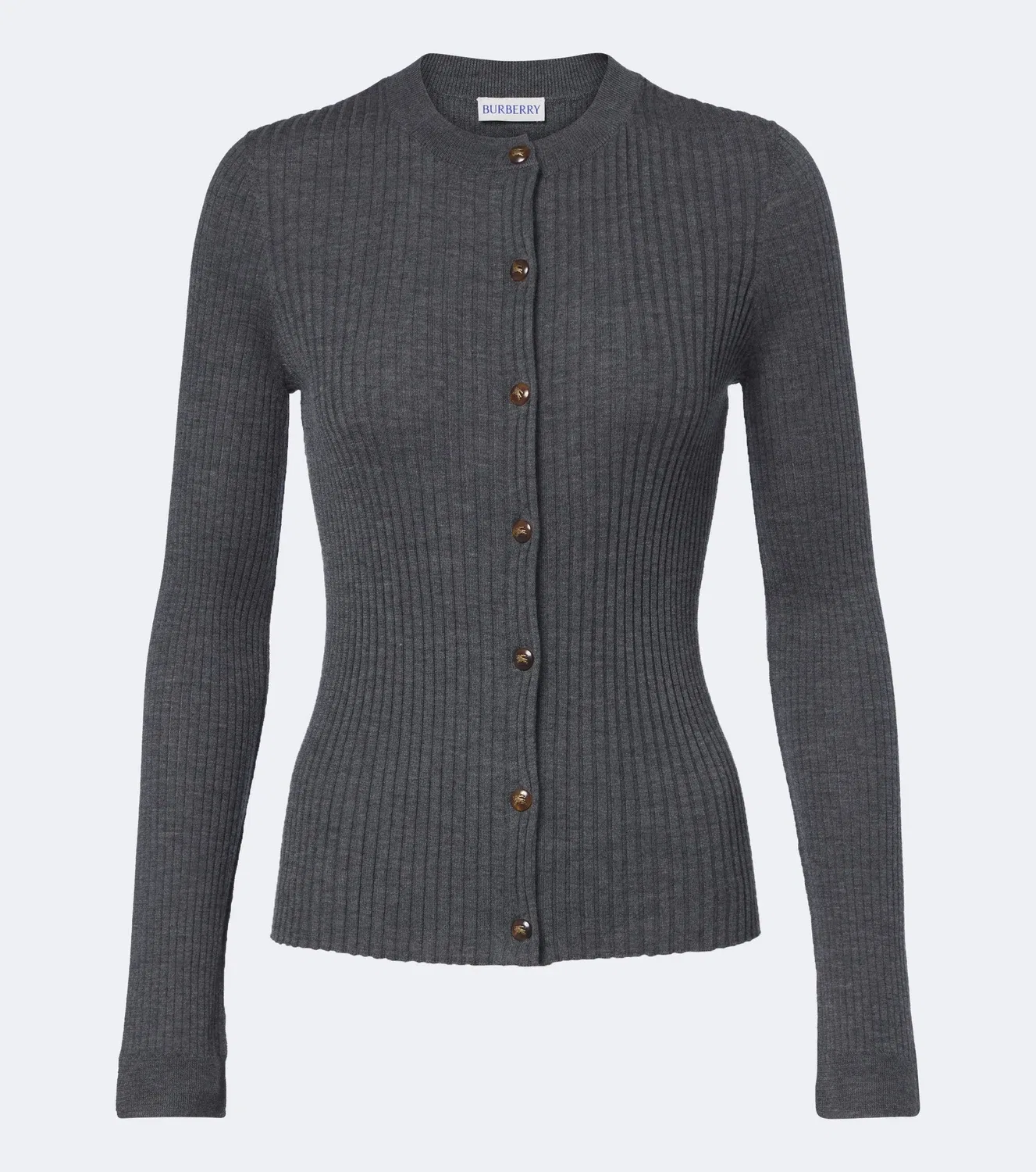 Кардиган кашемировый в рубчик EKD Burberry, серый