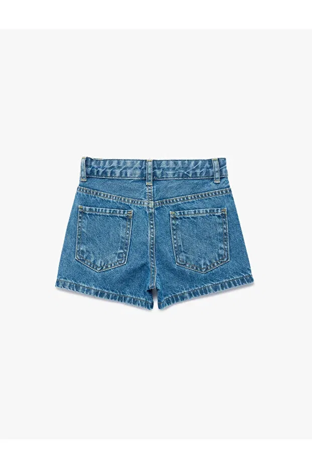 Детские шорты для девочек с принтом Koton, Middle Indigo — фото 4