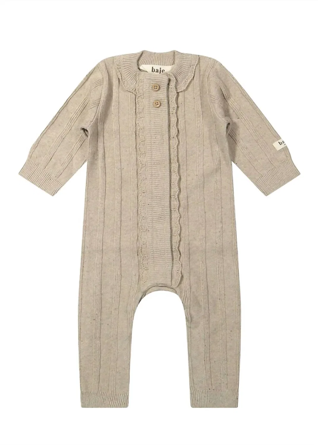 Детский вязаный комбинезон-боди с оборками Cotes Knitted Coverall Baje Studio, Peach Almond