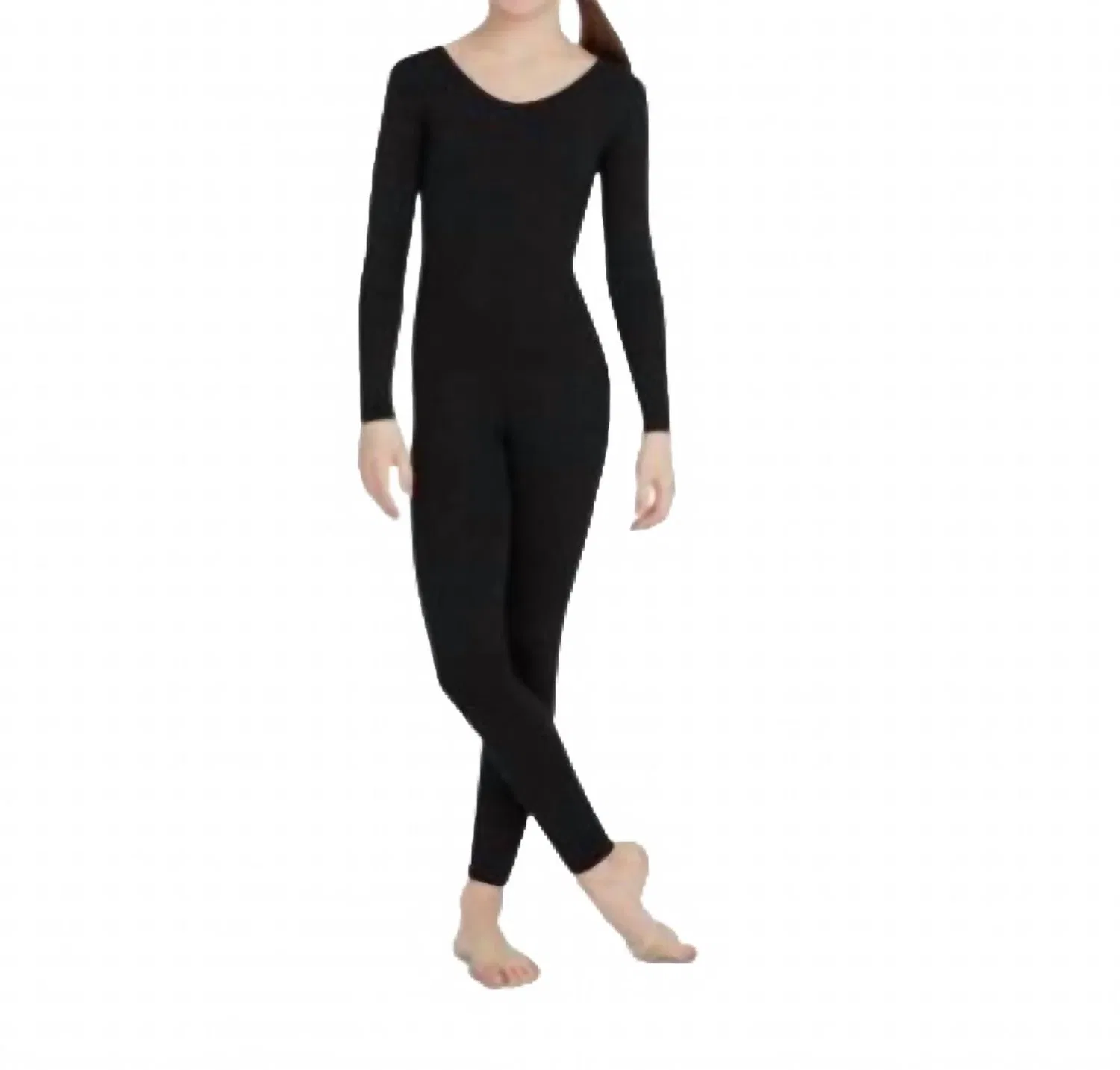 Детский купальник-боди с длинным рукавом для танцев Capezio, Black