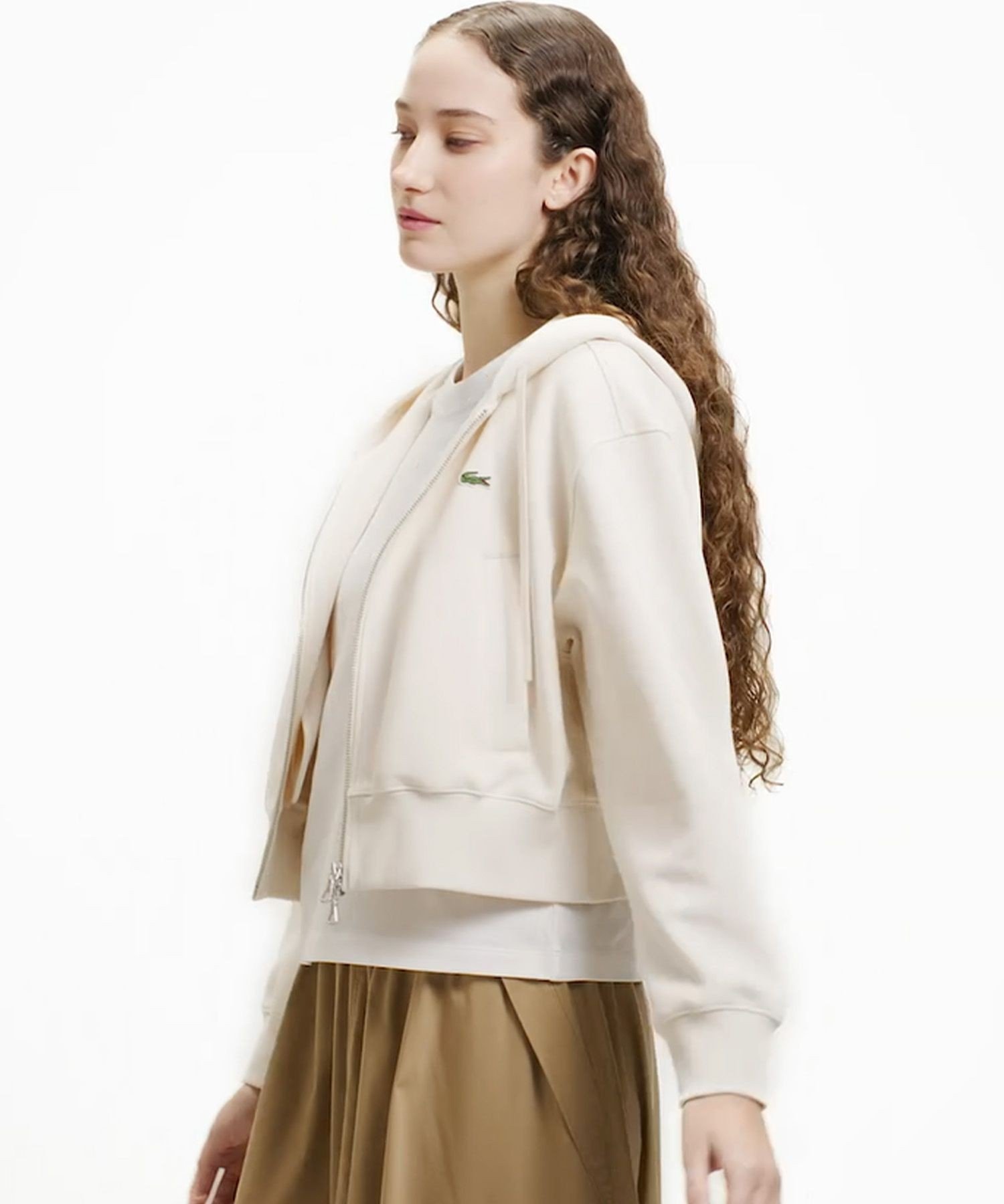 Толстовка LACOSTE Двусторонняя на молнии, Ivory — фото 2