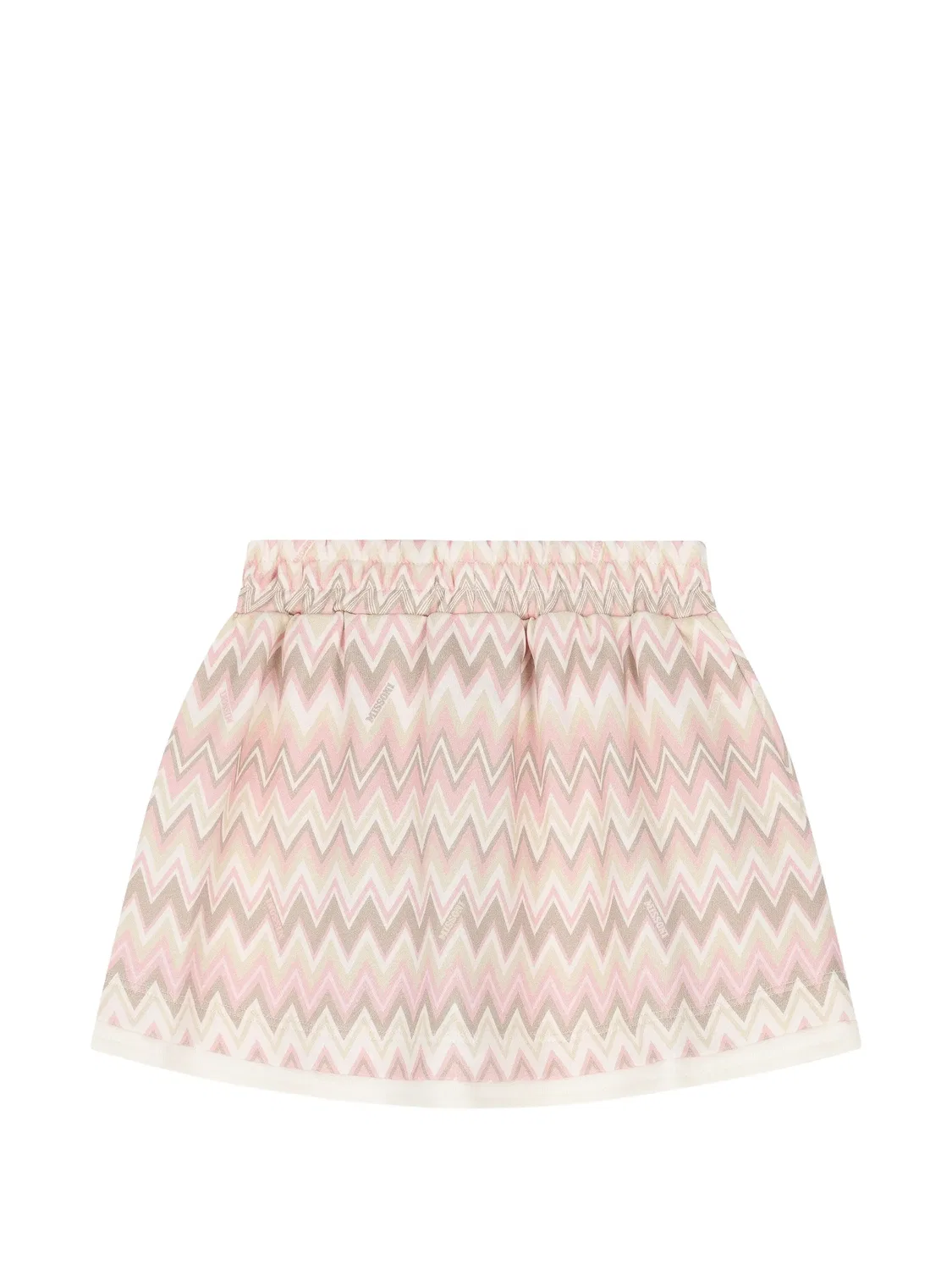 Юбка с эластичным поясом и узором зигзаг Missoni Kids, нейтральные цвета