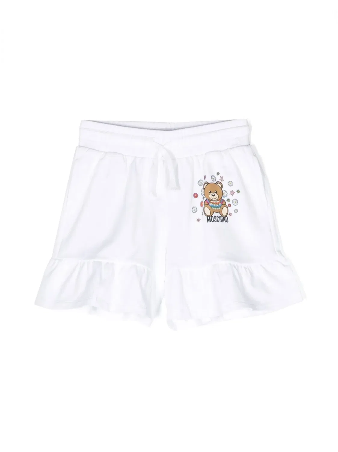 Шорты Teddy Bear с рюшей Boutique Moschino, белый