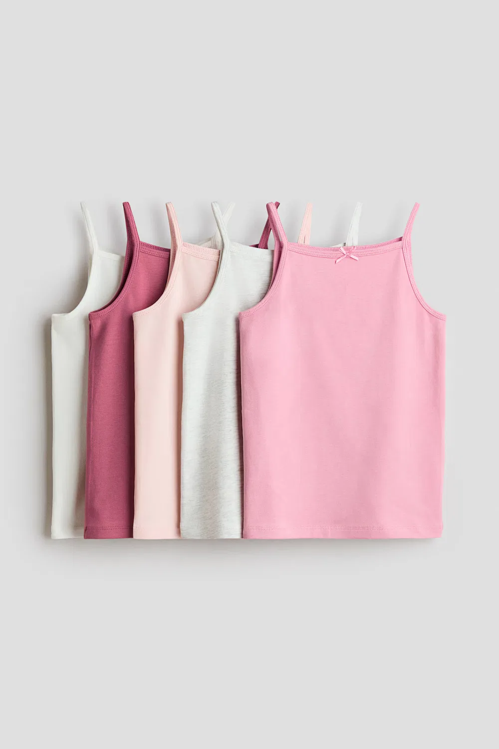 Набор из 5 хлопковых маек H&M, Rosa/Dunkles Mattrosa