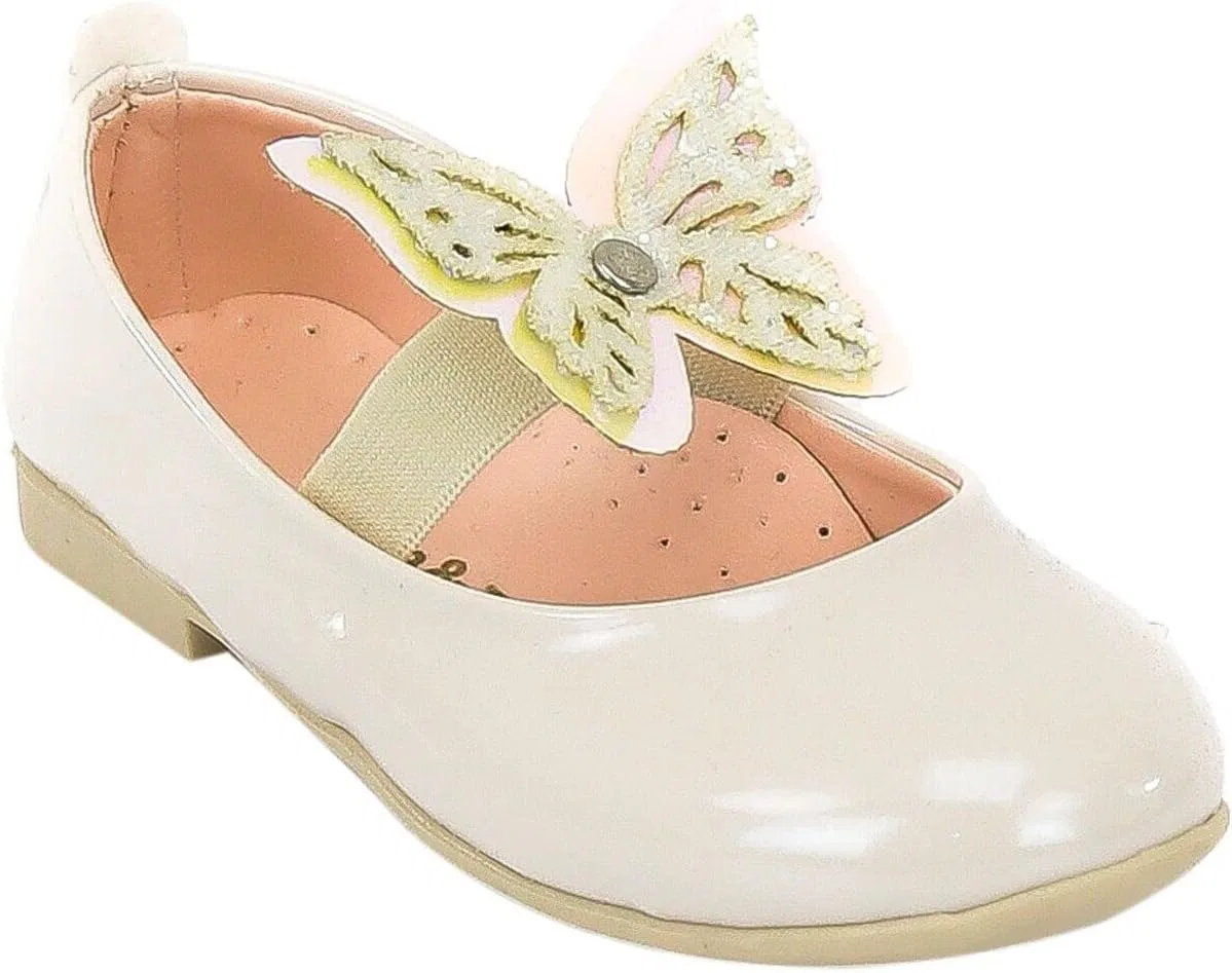 Детские туфли-балетки для девочек с блестками Mary Janes SIRRI, Pearl White