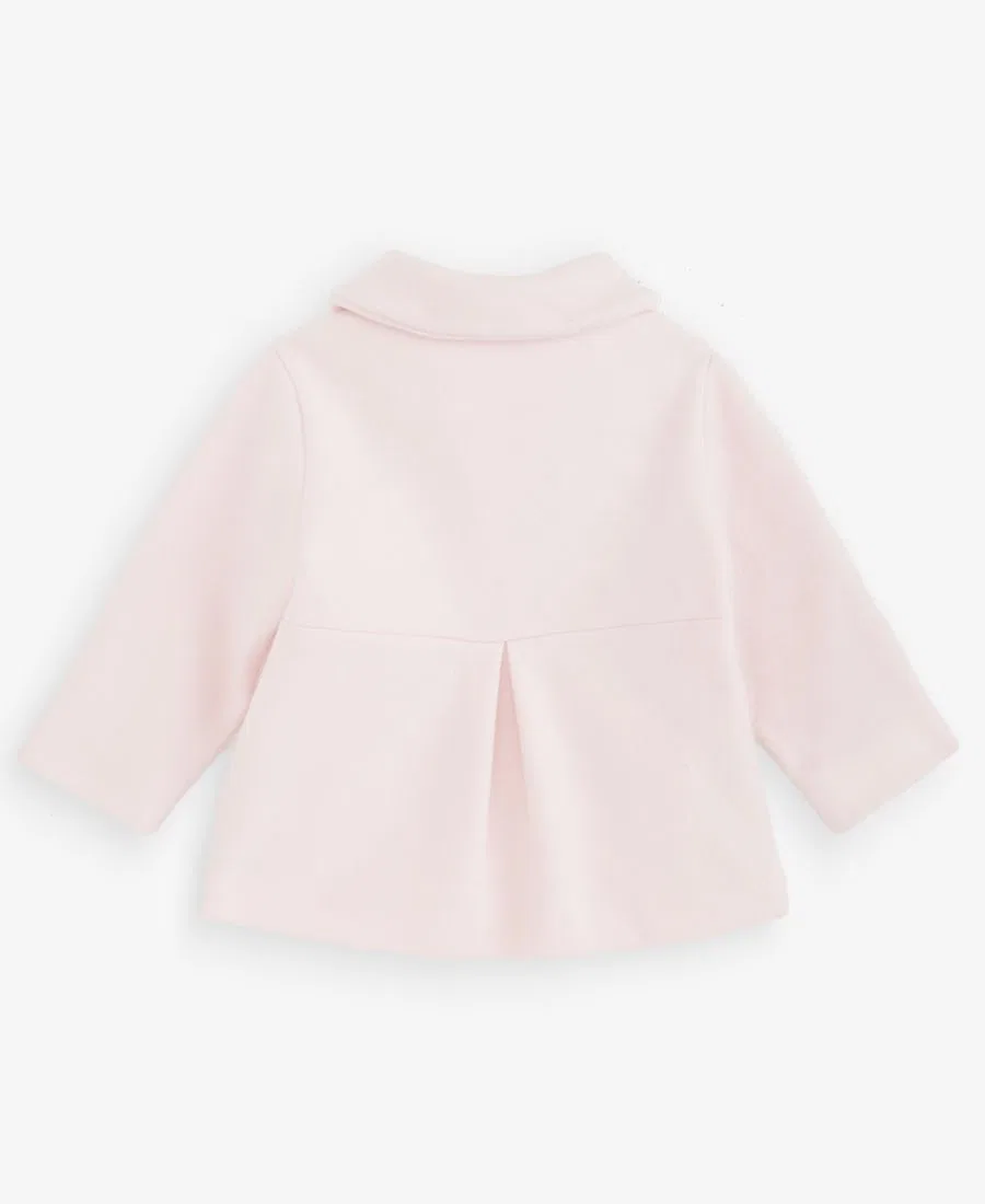 Детское пальто с плиссировкой и бантом, модель Pleated Bow Peacoat First Impressions, Pink Polish — фото 2