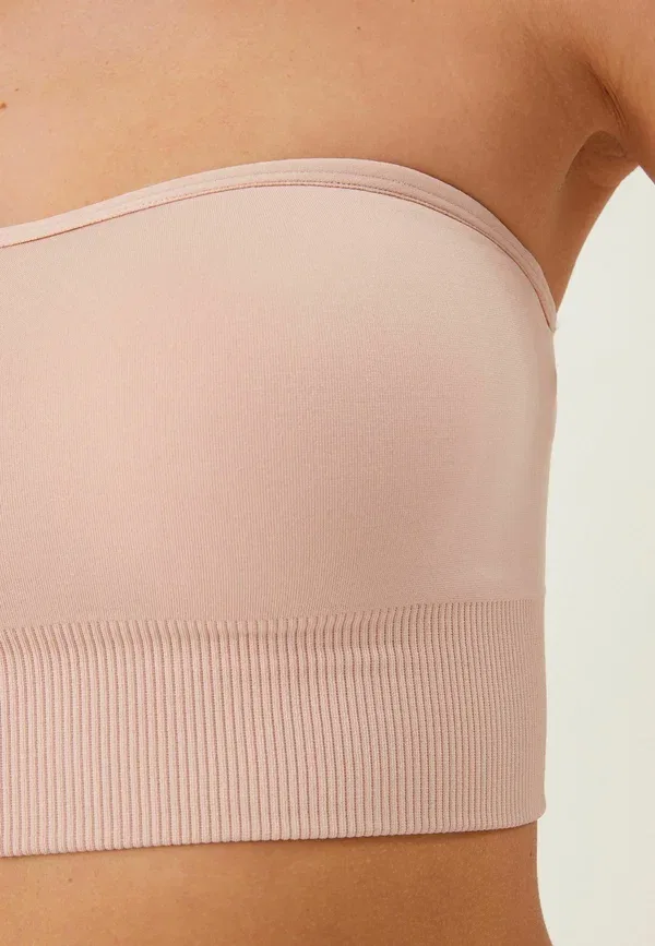 Комплект бюстье 2 шт с мягкой чашкой Seamfree Bandeau Bras Next Black, Nude, черный — фото 4