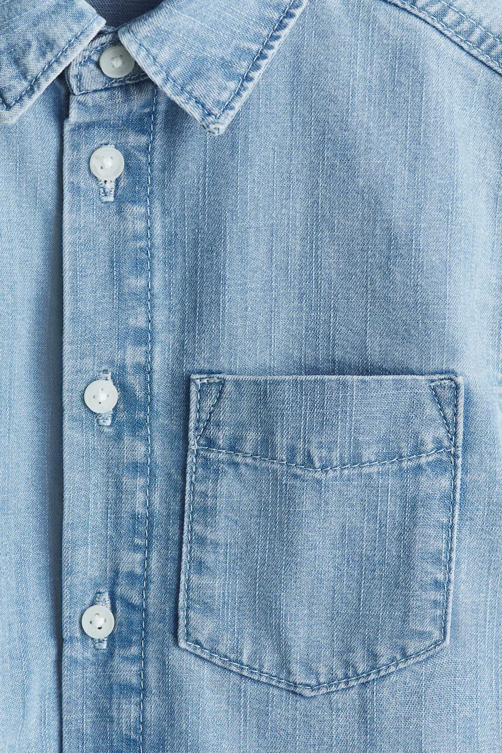 Джинсовая рубашка с коротким рукавом H&M, Helles Denimblau — фото 2