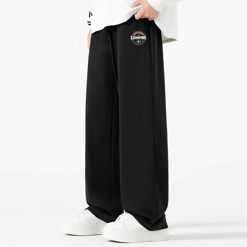 Детские утепленные прямые брюки на флисе Camping Starlight Pants Logo MINISO, Black — фото 4