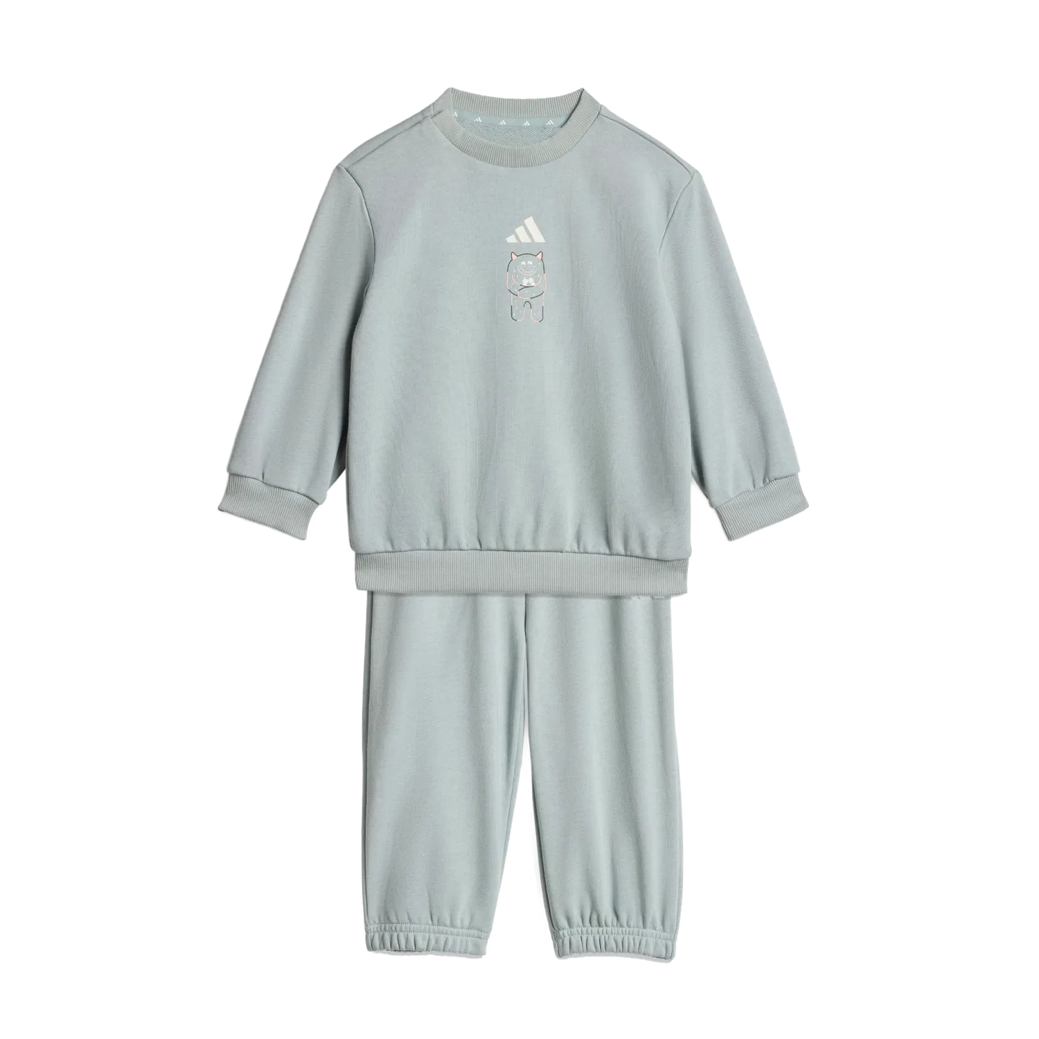 Детский спортивный костюм свободного кроя Adidas, зеленый