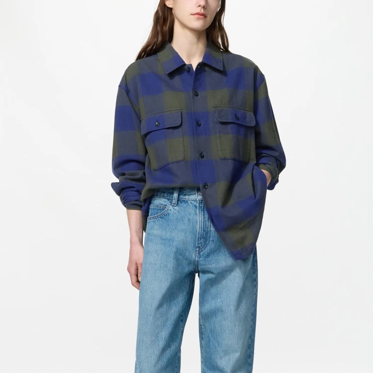 Унисекс рубашка с длинным рукавом JW Anderson, UNIQLO, Dark Green — фото 4