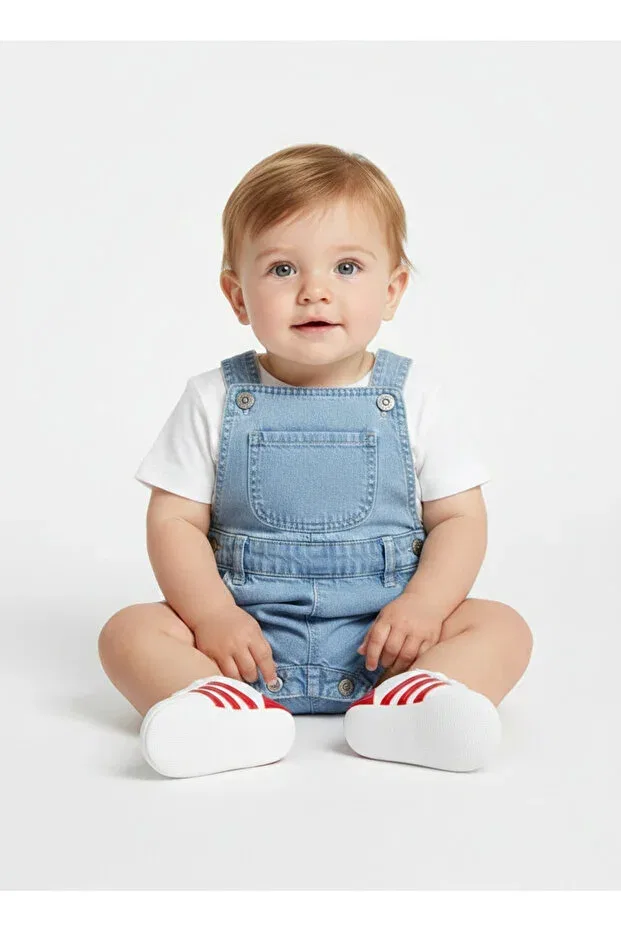 Детские кроссовки на шнуровке полосатые Sema Baby, Red Striped — фото 3