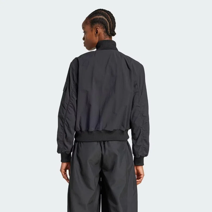 Женская куртка спортивная с длинным рукавом, adidas, Черный — фото 2