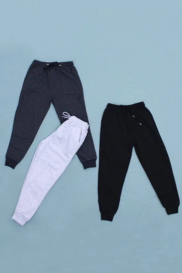 Детские спортивные штаны для мальчиков с принтом Basics Panio Kids, Black-Gray-Smoke