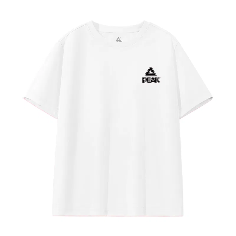 Детская спортивная футболка с круглым вырезом PEAK White/PK Label Black Silicone K