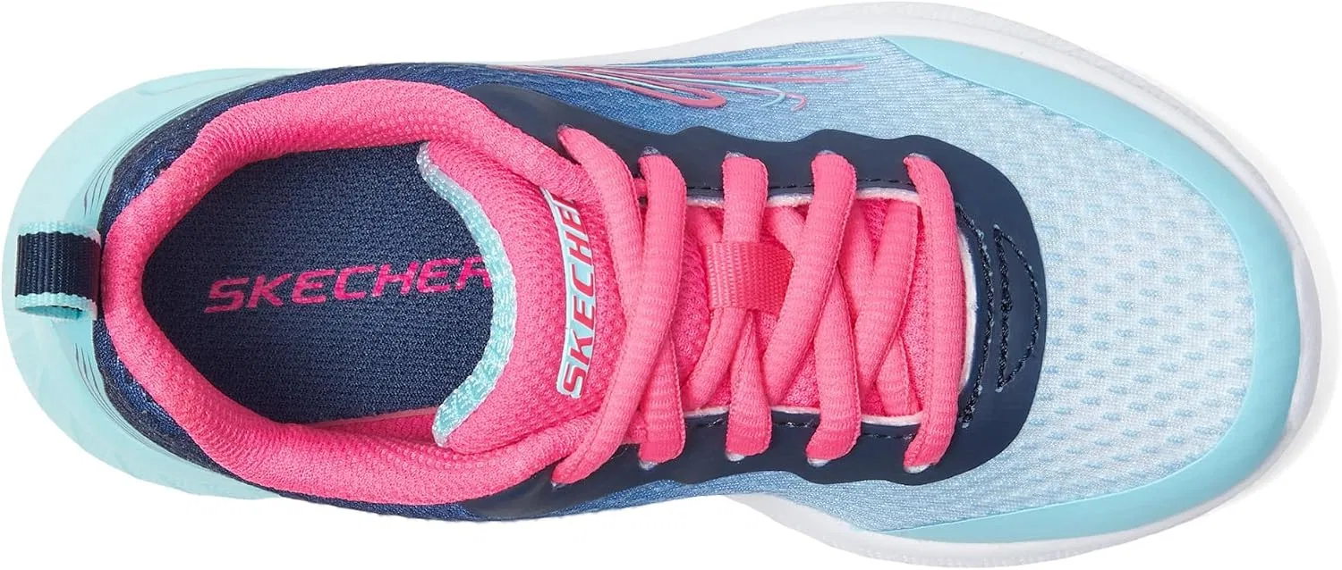 Детские кроссовки для девочек Microspec Max Plus Echo Speed Skechers, Navy/Aqua — фото 2