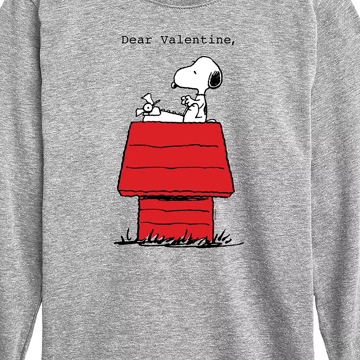 Детский лонгслив с принтом Dear Valentine Snoopy Peanuts, Athletic Heather — фото 2
