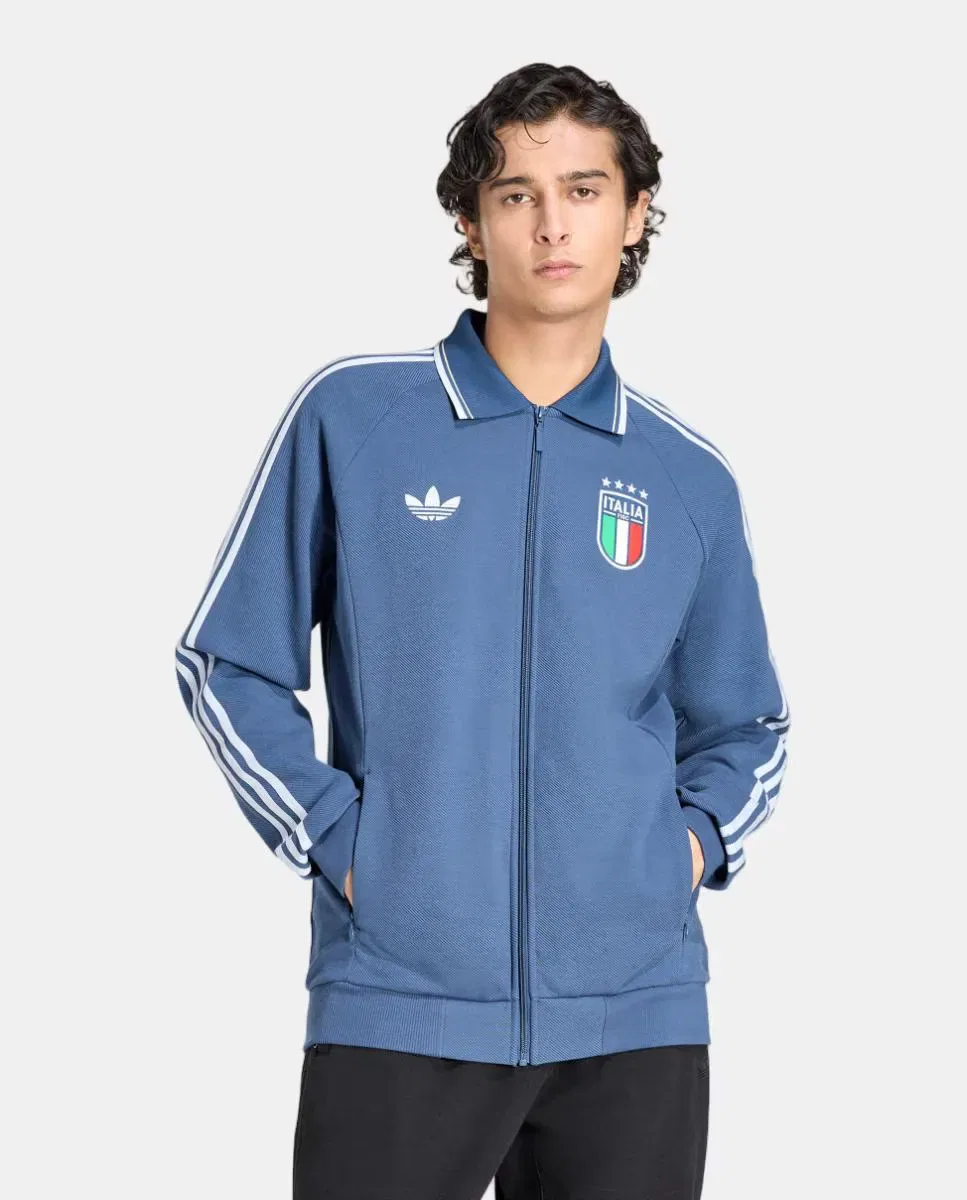 Мужская куртка-анцлаг с принтом Италия Anthem Jacket adidas, Azul Marino