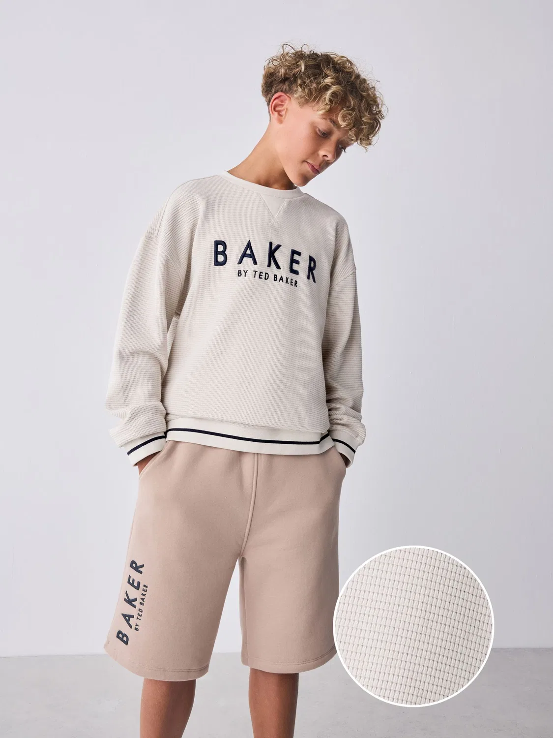 Спортивный костюм Baker by Ted Baker, текстурированный, Stone — фото 2